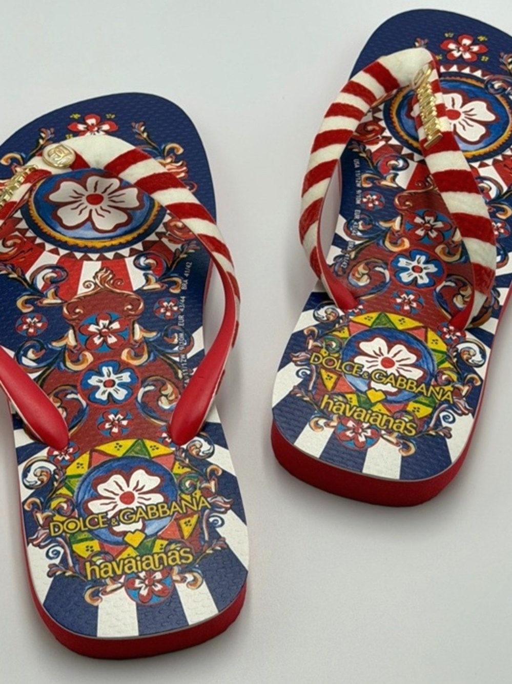 Dolce & Gabanna X Havaianas Caretto Siciliano Thong Sandals Size 10 - Picture 3 of 7